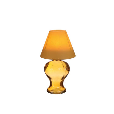 Ideas 4 seasons glazen lamp amber theelichthouder mosterd ø9xh16cm