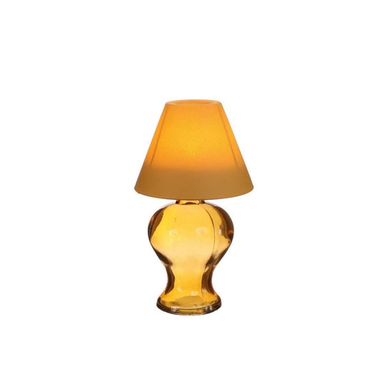 Ideas 4 seasons glazen lamp amber theelichthouder mosterd ã˜9xh16cm
