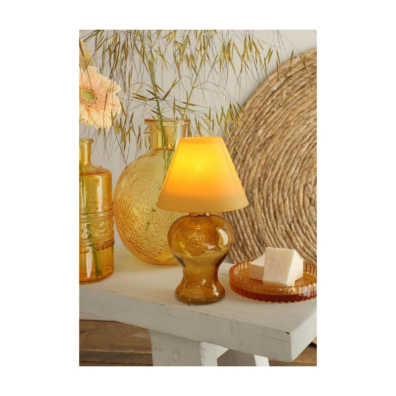 ギャラリービューアに画像をロードする, Ideas 4 seasons glazen lamp amber theelichthouder mosterd ã˜9xh16cm
