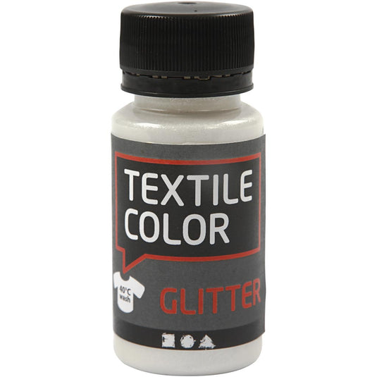 Creativ company textile color, glitter, transparant, 50 ml 1 fles