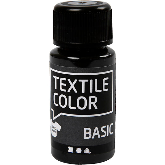 Creativ company textile color semi-dekkende textielverf - zwart, 50ml