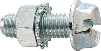 Fix-nippel zeskantbout hex washer head screw 12mm w.toothed nut