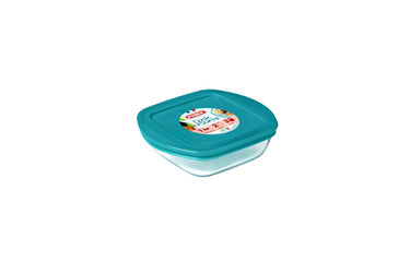 Pyrex cook store vierkante bewaarschaal 14x12x4cm - 350ml - borosilicate glass