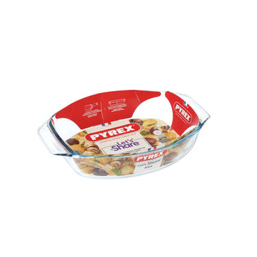 Pyrex irresistible ovale braadslede glas met greep 35 x 24x6 cm 2,8l