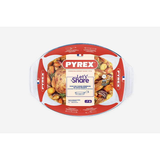 Pyrex ovale ovenschaal 39x27 cm glas