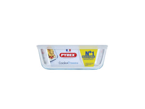 Pyrex cook freeze vierkante schaal glas met deksel 2l 20x22cm