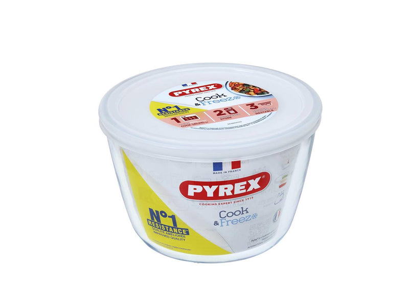 Load image into Gallery viewer, Pyrex schaal met deksel 1,6l ø16x11cm
