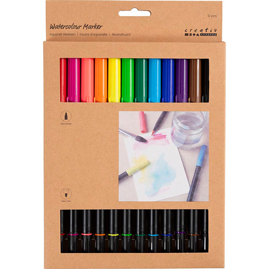 Creative company https: www.cchobby.nl aquarelmarker-lijndikte-2-4-8-mm-standaardkleuren-12-stuk-1-doos