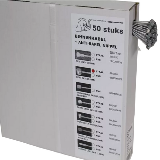 kabeldoos 50 binnenkabels 225 cm staal zilver