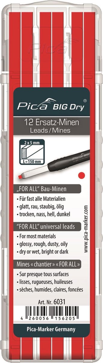 Pica 6031 big dry navulling for all | rood - pi6031