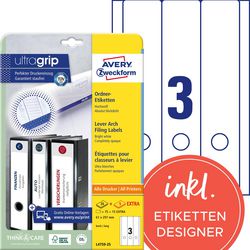 Ordnerrugetiketten avery ultra l4759-25 wit 75st mat