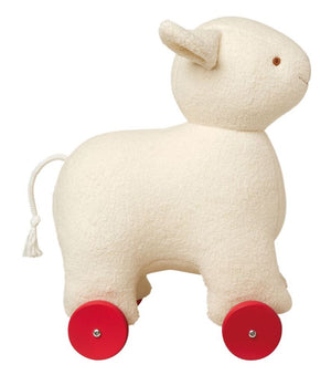 Schaap 32 cm op wieltjes