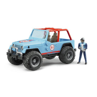Load image into Gallery viewer, Bruder jeep cross country racer blauw met coureur
