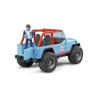Load image into Gallery viewer, Bruder jeep cross country racer blauw met coureur
