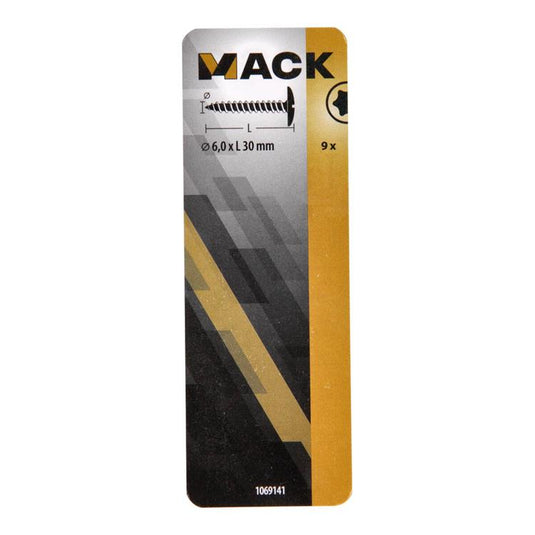 Mack 1069141 - luikschroef blauw verzinkt 6,0 x 30 mm 9st | 5 stuks