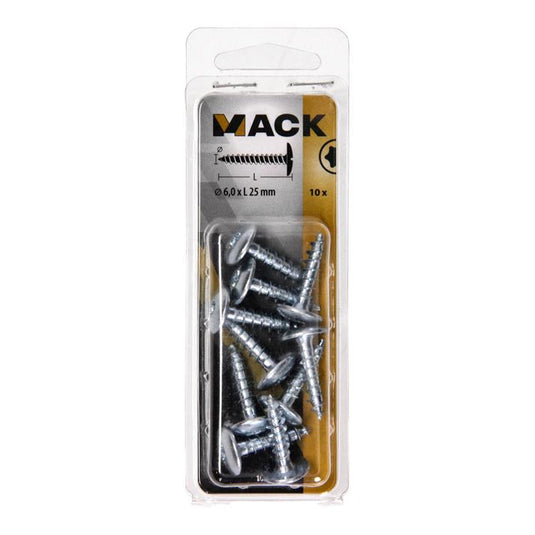 Mack 1069142 - luikschroef blauw verzinkt 6,0 x 25 mm 10st | 5 stuks