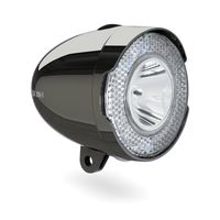 Axa led voorlicht koplamp 706 batterij 15 lux dark chrome blister