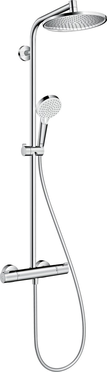Hansgrohe crometta s - showerpipe - 240mm - 1 straalfunctie - chroom - met badthermostaat