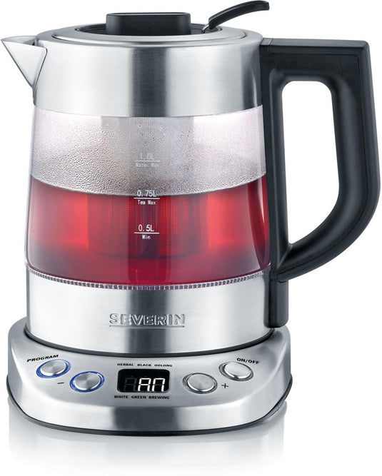 Severin waterkoker glas rvs 1l 2200w