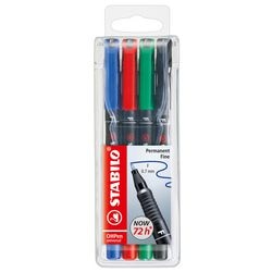 Stabilo ohpen fijn permanente marker in etui - 4dlg.
