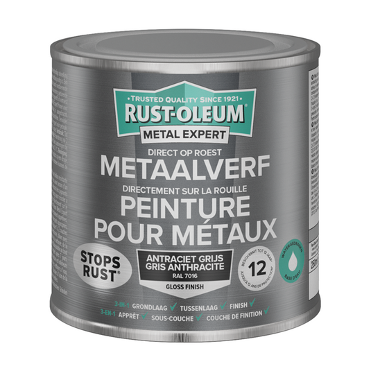 Rust-oleum 1071322 - metaalverf-hg - ral7016 -250mldirect op roest | 1 stuks