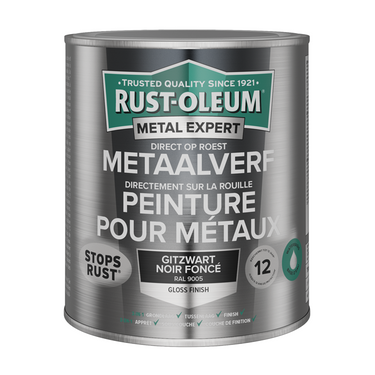 Rust-oleum 1071327 - metaalverf-hg - ral9005 -750ml direct op roest | 1 stuks