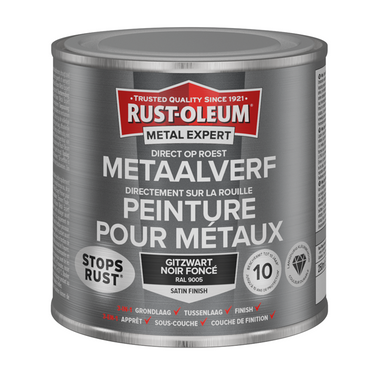Rust-oleum 1071337 - metaalverf -zg -ral9005 -250mldirect op roest | 1 stuks