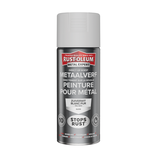 Rust-oleum 1071342 - metaalverf -hg -ral9010 -400ml direct op roest | 1 stuks