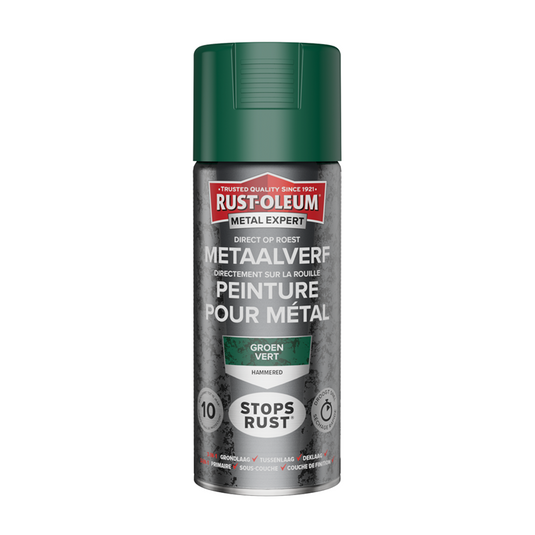 Rust-oleum 1071363 - hamerslag - groen - 400ml direct op roest - metaalverf | 1 stuks