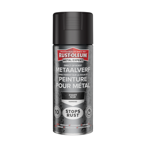 Rust-oleum 1071369 - hamerslag - zwart - 400ml direct op roest - metaalverf | 1 stuks