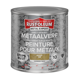 Rust-oleum 1071374 - hamerslag - goud - 250ml direct op roest - metaalverf | 1 stuks