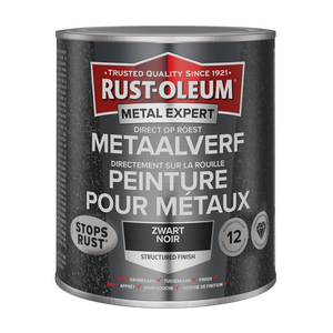 Rust-oleum 1071376 - structuur - zwart 750ml direct op roest - metaalverf | 1 stuks