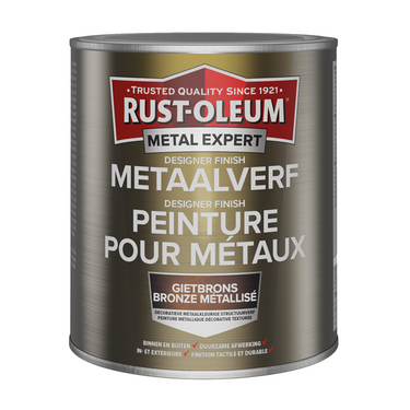 Rust-oleum 1071400 - metaalverf - gietbrons - 750m metal expert designer finish | 1 stuks