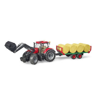 Bruder tractor case met balenaanhanger