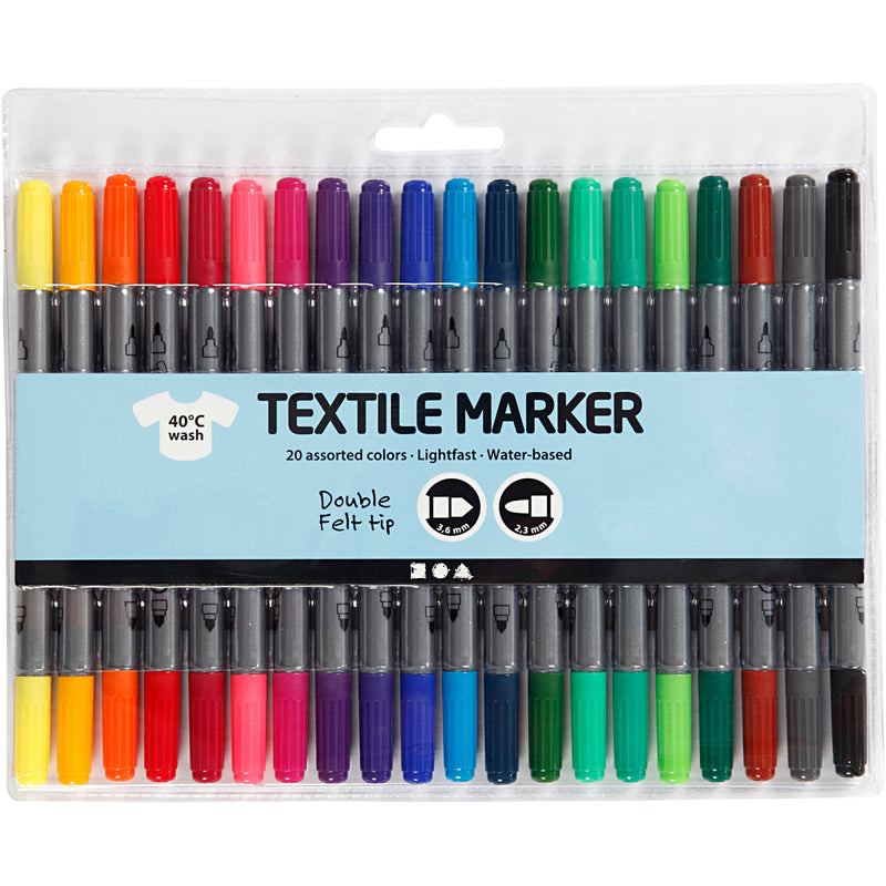Load image into Gallery viewer, Https: www.cchobby.nl textielstiften-lijndikte-2-3-3-6-mm-standaardkleuren-20-stuk-1-doos
