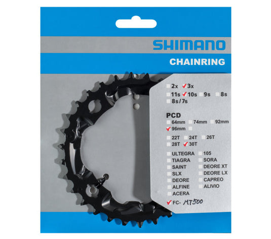 Shimano kettingblad 30 tands fc-mt500 fc-m523 (an) 10 speed - zwart