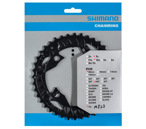 Kettingblad 40T Shimano FC-MT500 FC-M523 voor kettingbeschermer (AN) 10 speed - zwart