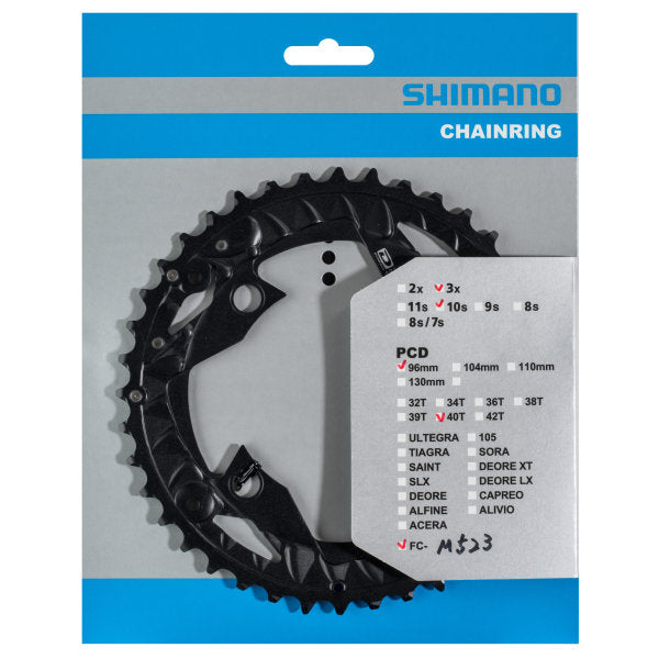 Kettingblad 40T Shimano FC-MT500 FC-M523 voor kettingbeschermer (AN) 10 speed - zwart