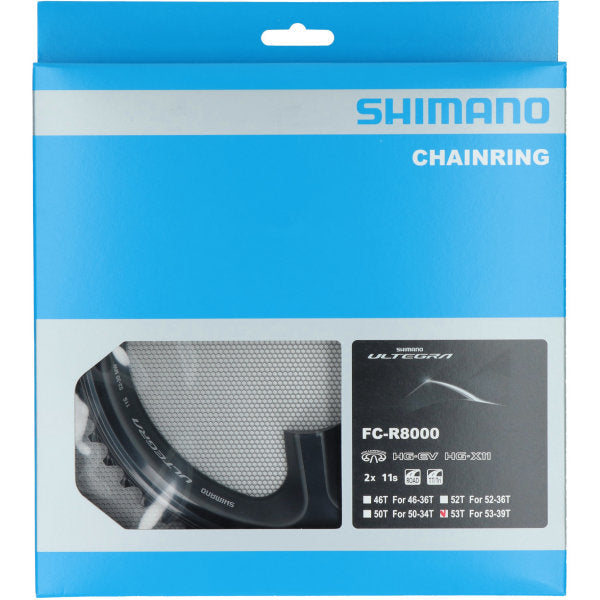Kettingblad Shimano Ultegra FC-R8000 2x11 speed - 53 tands (MW) - zwart