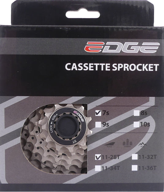 Edge cassette 7 speed cs-m5007 11-28t - zilver