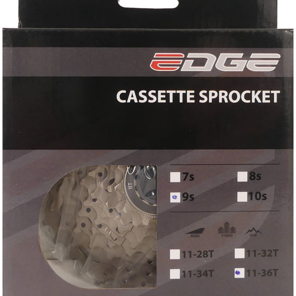 Edge Cassette 9 speed CS-M5009 11-36T zilver