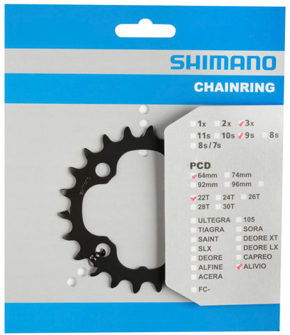 Kettingblad 22T Shimano Deore FC-M590 - zwart