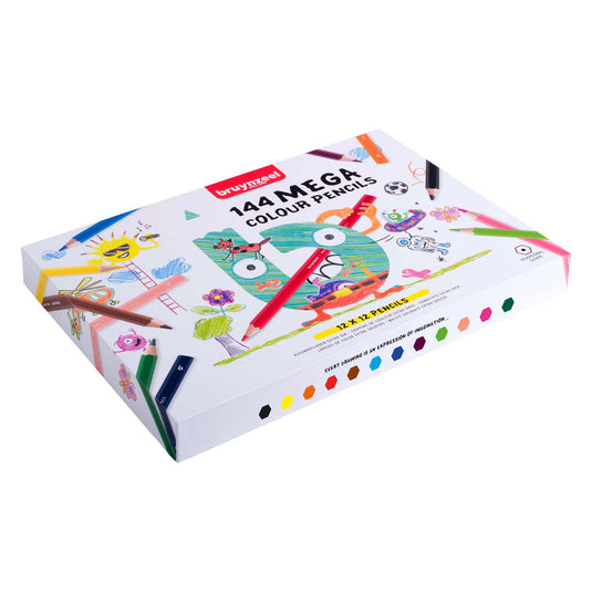 Bruynzeel mega kleurpotlodenset, 12x12 kleuren