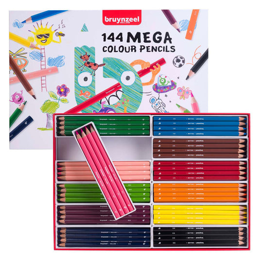 Bruynzeel mega kleurpotlodenset, 12x12 kleuren