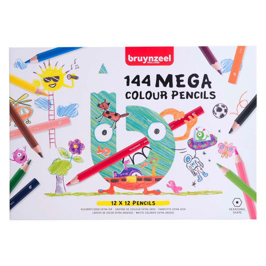 Bruynzeel mega kleurpotlodenset, 12x12 kleuren