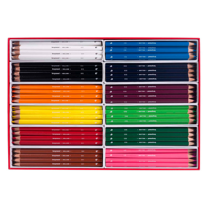 Load image into Gallery viewer, Bruynzeel triple kleurpotlodenset, 12x12 kleuren
