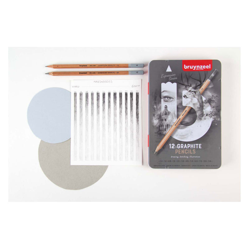 Afbeelding laden in galerijviewer, Bruynzeel expression grafietpotloden blik 12
