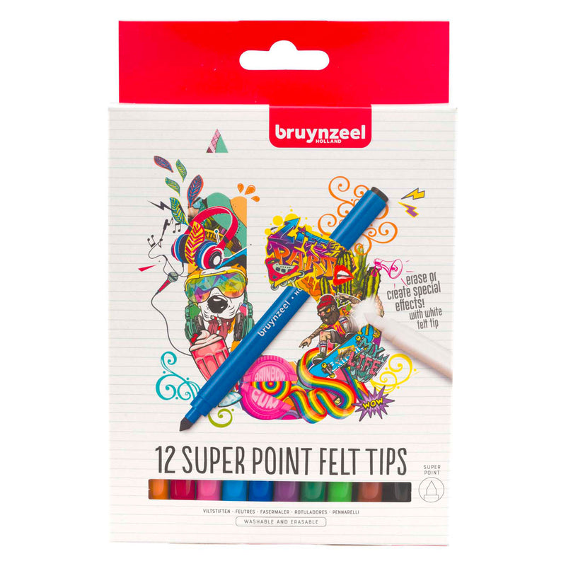 Load image into Gallery viewer, Bruynzeel super point viltstiftenset, 12 kleuren
