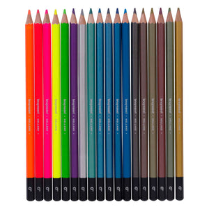 Bruynzeel kleurpotloden blik metallic neon, 18 kleuren