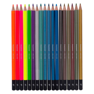 Bruynzeel kleurpotloden blik metallic neon, 18 kleuren